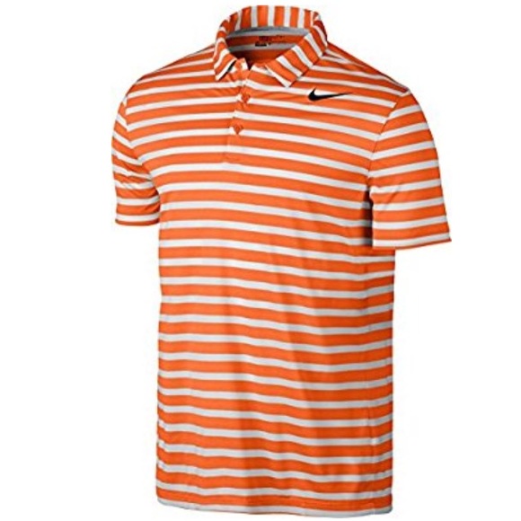 nike striped golf polo